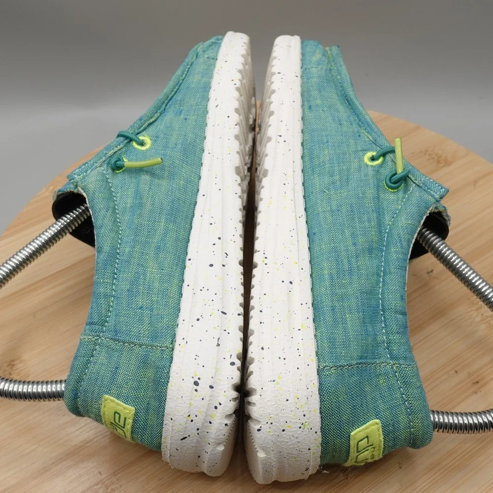 Hey Dude Shoes Kids Y3 Wally Youth Gamer Teal Canvas Slip On 130138360 Flaw